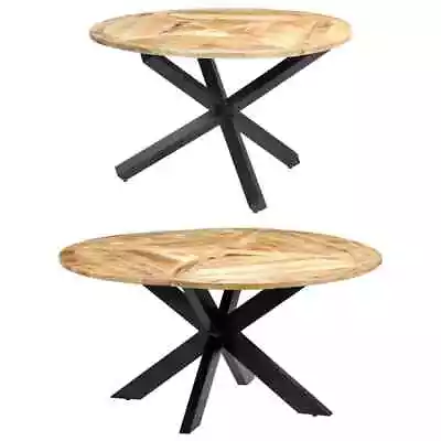 Solid Mango Wood Dining Table Round Dining Room Table 150 Cm/120 Cm VidaXL • £250.99