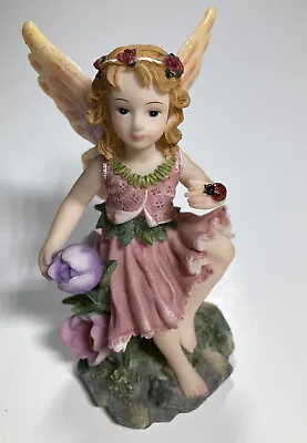 MONTEFIORI COLLECTION Angel Fairy Pixie Figurine Garden Fairy W/ Ladybug • $12.99