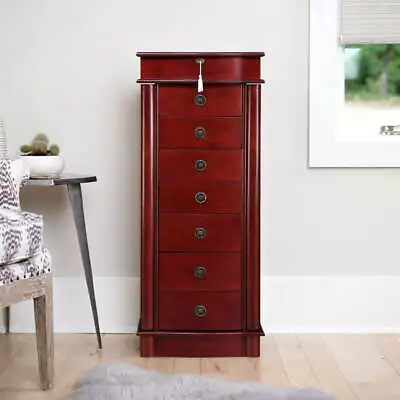  Freestanding Jewelry Armoire Jewelry Chest - Cherry • $119.53