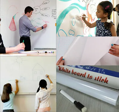 $7.99 • Buy Whiteboard Chalkboard Wall Stickers 6.6FT Whiteboard Contact Paper Dry Erase USA