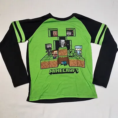 Minecraft Pajama Shirt Green Black Flame-Resistant Boy's Size 14/16 87652 • $14.99