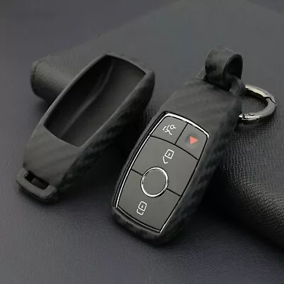 For Mercedes W247 W177 W205 W213 W222 H247 X253 Carbon Fiber Key Fob Chain Case • $9.19