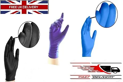 1/10/25/50/100 Pairs Nitrile Powder Free Examination Gloves S M L XL • £1.69