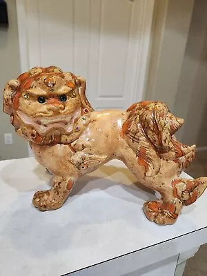 Vintage Large Ceramic Foo Dog - Asian Chinese Guardian Lion Statue • $30