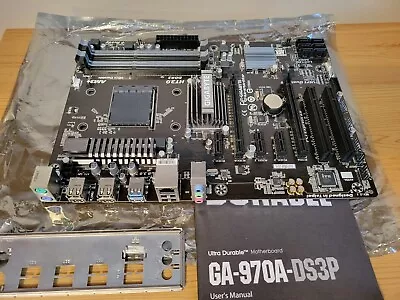 Gigabyte GA-970A-DS3P  Socket LGA AM3+ DDR3 Motherboard With I/O Shield • £65