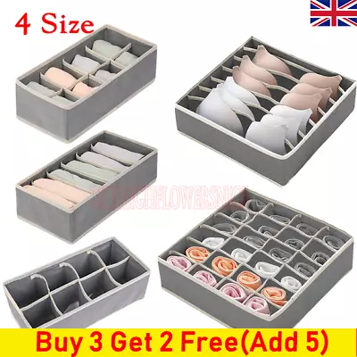 Drawer Organiser Neat Tidy Storage Box Wardrobe Divide Organizer Socks Folding • £4.39