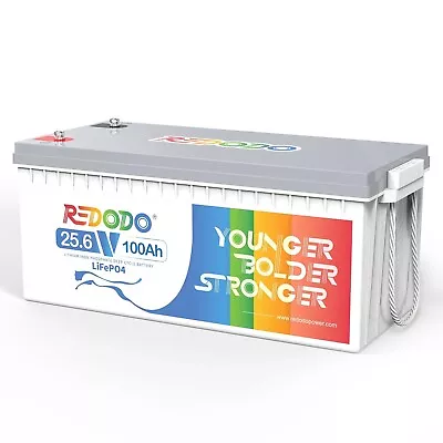 Redodo LiFePO4 24V 100Ah Deep Cycle Lithium Battery For RV Off-grid Solar Marine • $415.99