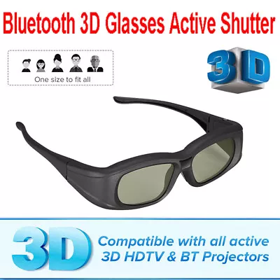 Elikliv Bluetooth 3D Glasses;Active LCD Rechargeable 3D For Samsung Panasonic TV • £25.19