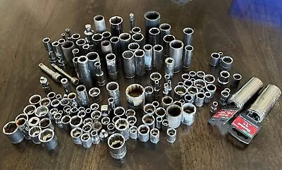 VTG Metric SAE Mix 6 & 12pt Socket Set Lot 1/4 3/8 1/2 Drive 19 Lb Assortment • $42.50