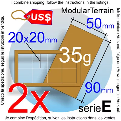 2x MDF Movement Tray 2x4 4x2 (E 0mm) 20mm Square Base WarHammer 40k Wargames • $2.10