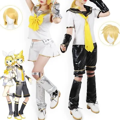 Kagamine Rin&Len Vocaloid Miku Cosplay Completed Outfit Jk Uniform Halloween New • $30.80