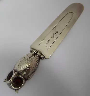 Beautiful Rare Antique S Mordan & Co 1892 Sterling Silver Novelty Owl Bookmark • £98