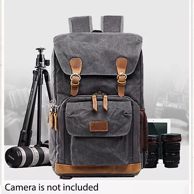 SLR DSLR Camera Bag Backpack Case Canvas Waterproof Shockproof  Photography New • $59.99