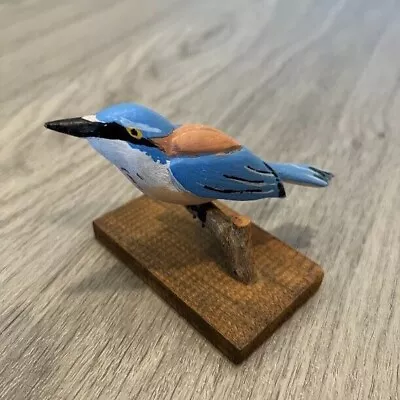 VTG Hand-Carved Hand-Painted Bluebird By Artist W Crossley 1983 • $50