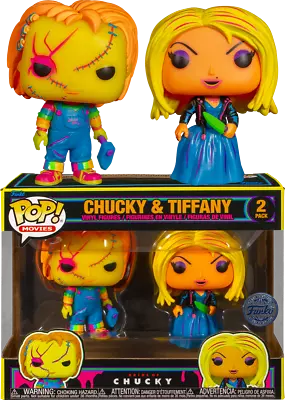 Bride Of Chucky - Tiffany & Chucky Blacklight 2-PACK Funko Pop Vinyl Figure NEW • $55