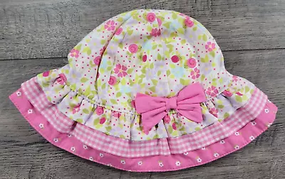 Baby Girl Gymboree 0-3 Month Floral Snail Sun Hat W/strap • $12.99