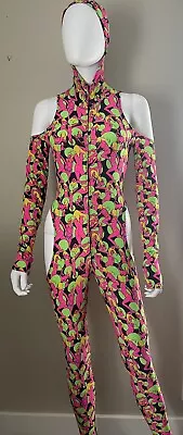 Betsey Johnson RARE Runway Catsuit 90’s Sample Piece Naked Ladies Neon Vintage • $2999.95