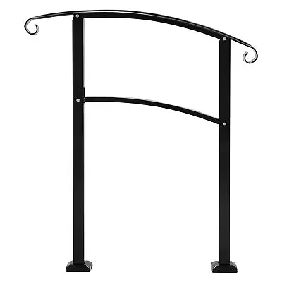 Handrail Picket Stair Rail For 2-3 Step Hand Rail Outdoor Black Adjustable New • $49