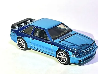 Hot Wheels “CUSTOM MADE” CHROME BLUE  1993 Ford Mustang Cobra R 1/64 Car  WOW 🥶 • $258.84