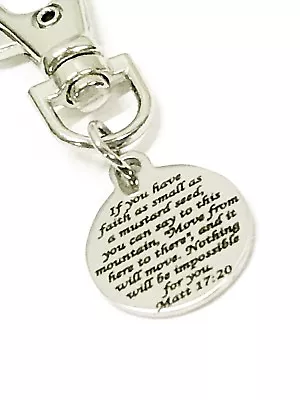 Christian Gifts Mustard Seed Verse Zipper Pull Matthew 17 20 Charm Bag Charm • $12.95