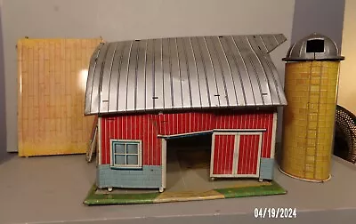 Marx Farm Playset Tin Litho Barn With Silo And Silver Roof • $2.49