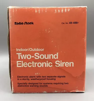 Vintage Radio Shack Indoor/outdoor Two-sound Electronic Siren #49-488f.  Nib • $18