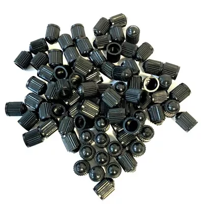 100 Pcs Plastic Auto Parts Truck Motorcycle Tire Stem Black Air Valve Caps Cover • $13.95