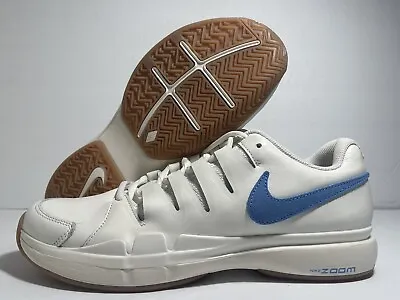 Nike Zoom Vapor 9.5 Tour Leather Sail White Blue Tennis FJ1683-100 Size 12 US • $139.99