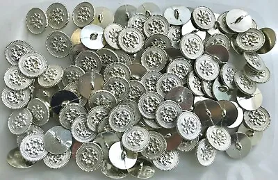 18mm 20mm 23mm Silver Filigree Flower Metal Shank Button Buttons Q161F-Q161H • £2.99