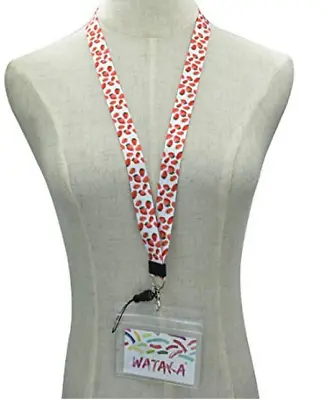 ID Card Holder AND Lanyard Neck Strap Key Holder_ Strawberry Design Badge Holder • £2.99