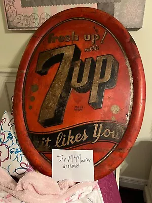 Rare 1942 Oval Seven Up Sign. Please Read Entire Description  • $750