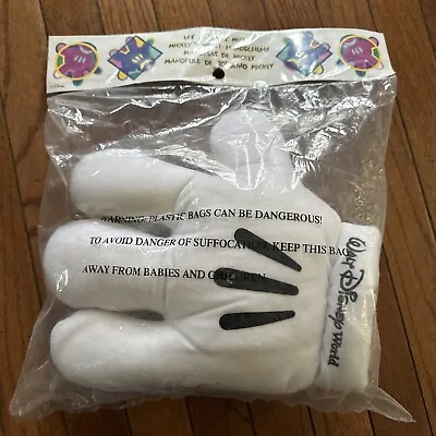 Disney Parks Mickey Mouse Gloves Character Mitts White One Size Costume 90s NEW • $32