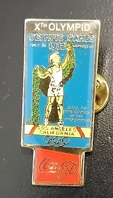 © 1990 Coca Cola Advert Olympic Games Collectors Pin Badge - 1932 Los Angeles US • $4.42