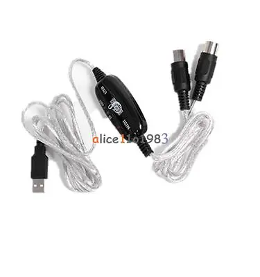 MIDI USB IN-OUT Interface Cable Cord Converter PC To Music Keyboard Adapter AL • $5.05