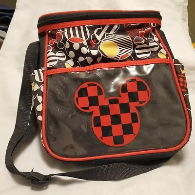 Disney Baby Mickey Mouse Mini Diaper Shoulder Bag Abstact Red/Black Pattern • $11.97