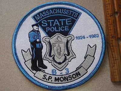 Massachusetts State POLICE  Massachusetts State Highway Patrol SP MONSON  B -3 • $5.99