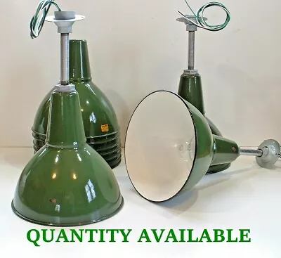 1-12  BENJAMIN Porcelain Industrial Pendant Green Vtg Enamel Barn Lamp Light B's • $229