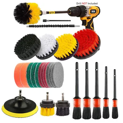 $29.99 • Buy Drill Brush Attachment Set Power Scrubber Cleaning Kit Car Detailing Kit        