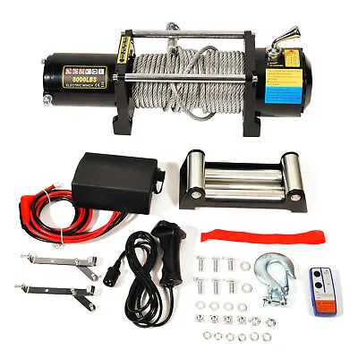 Steel Rope Off Road 8000LBS 4WD 12V 3600KGS Electric Winch Towing Truck • $250.99