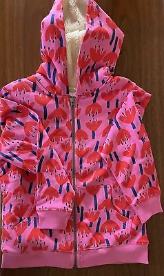 Hanna Andersson Hoodie Jacket •Sherpa Lined • Tulip Floral • Size 14 • $21.99