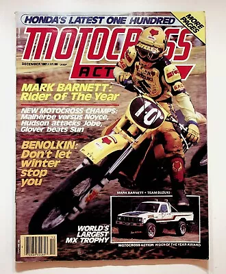 1981 December Motocross Action Motorcycle Magazine Mark Barnett Honda XR100 • $23.08