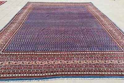 Authentic Hand Knotted Vintage Badam Gul Mir Wool Area Rug 13 X 10 Ft (61 SU) • $599.99