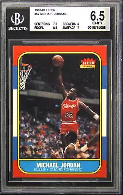 1986-87 Fleer #57 Michael Jordan Rookie RC BGS 6.5 • $3465