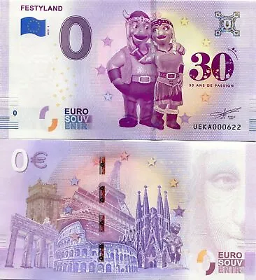 Festyland Normandy France Theme Park 0 Euro Souvenir Note 2019 Series 3 • £8.89