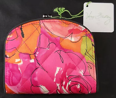 Women's Vera Bradly Wallet Harriet Vintage Rose Pink Orange White Green NWT • $14.95