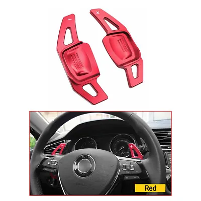 Red Steering Wheel Paddle Shifter Extension For VW Tiguan Golf 7 MK7 Passat B8 • $15.10