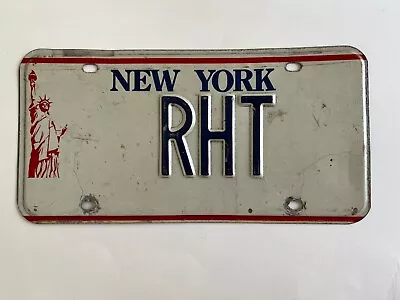 Vanity License Plate RHT New York Liberty Base Initials Older Embossed Variety • $11.99