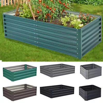 Metal Raised Garden Bed Galvanized Planter Box Outdoor Bottomless For Vegetables • £26.95