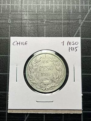 Chile Silver 1 Peso 1915 • $2.50