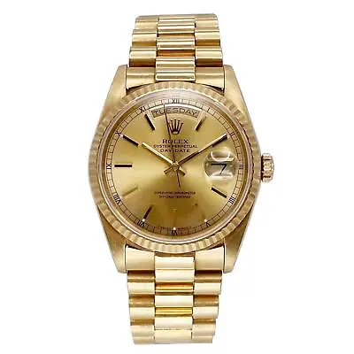 Rolex President 36mm Day-Date 18238 Yellow Gold Champagne Dial Automatic Watch • $15999
